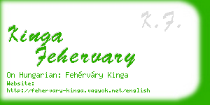 kinga fehervary business card